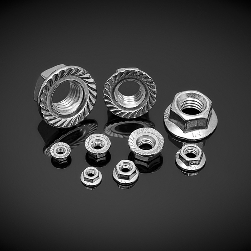 Tuercas con brida hexagonal de acero inoxidable DIN 6923